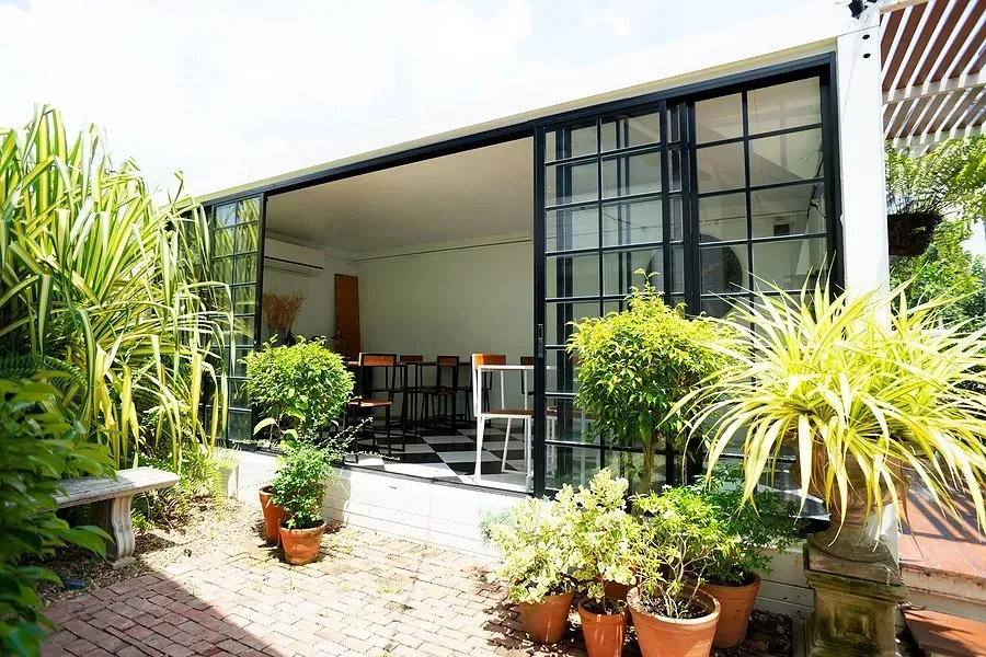 container home beside the tree