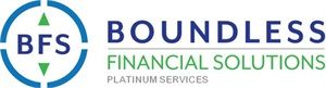 Logo for Boundless Financial Solutions, with a blue and green circular design and text.
