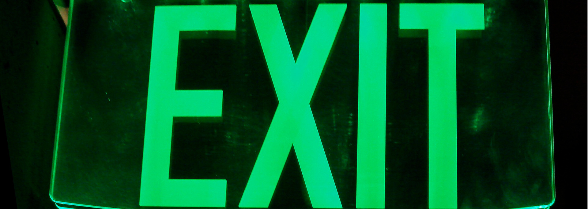 Picture of an Exit sign. 