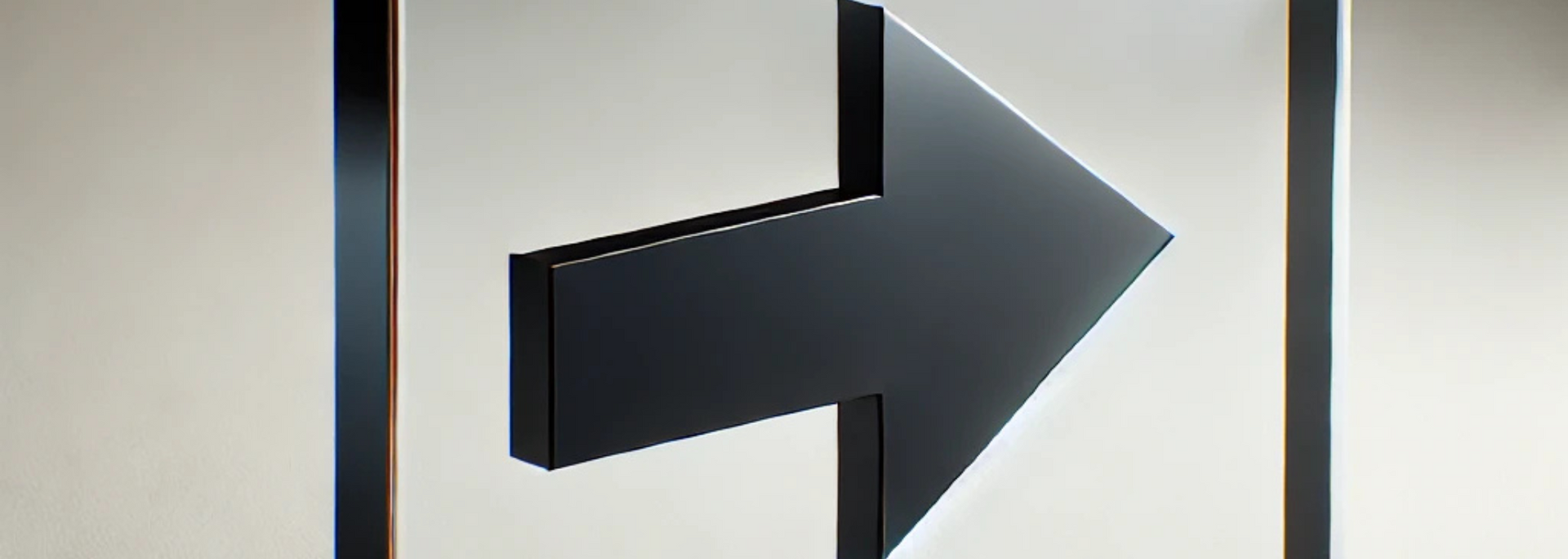 Black arrow pointing right within a white rectangle, indicating forward.