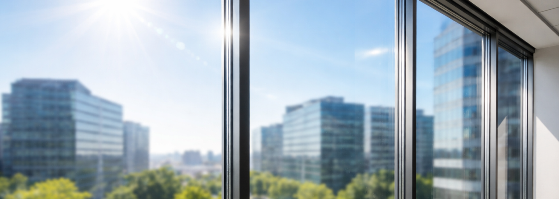 Picture of a pane of glass in direct sunlight. 