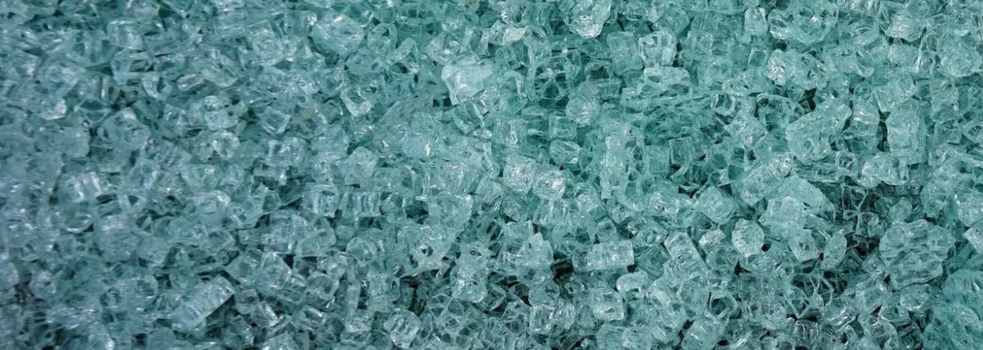 Picture of broken toughened glass blunt shards. 