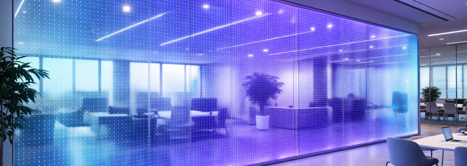 Picture of a LED partition wall. Picture of a LED partition wall.
