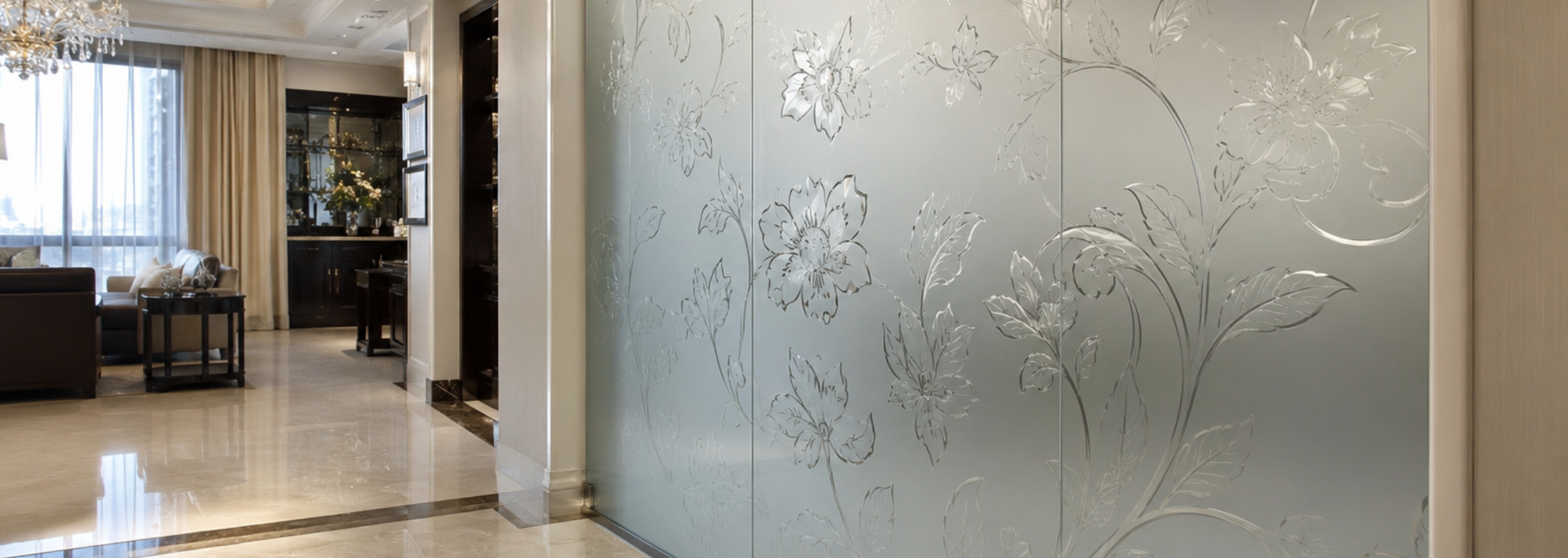 Picture of sandblasted glass. 