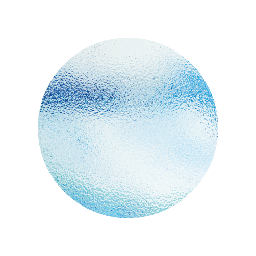 Textured blue and white circle.