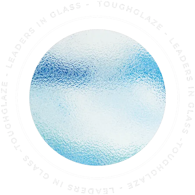 Textured blue and white circle.