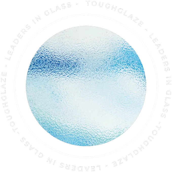 Textured blue and white circle.