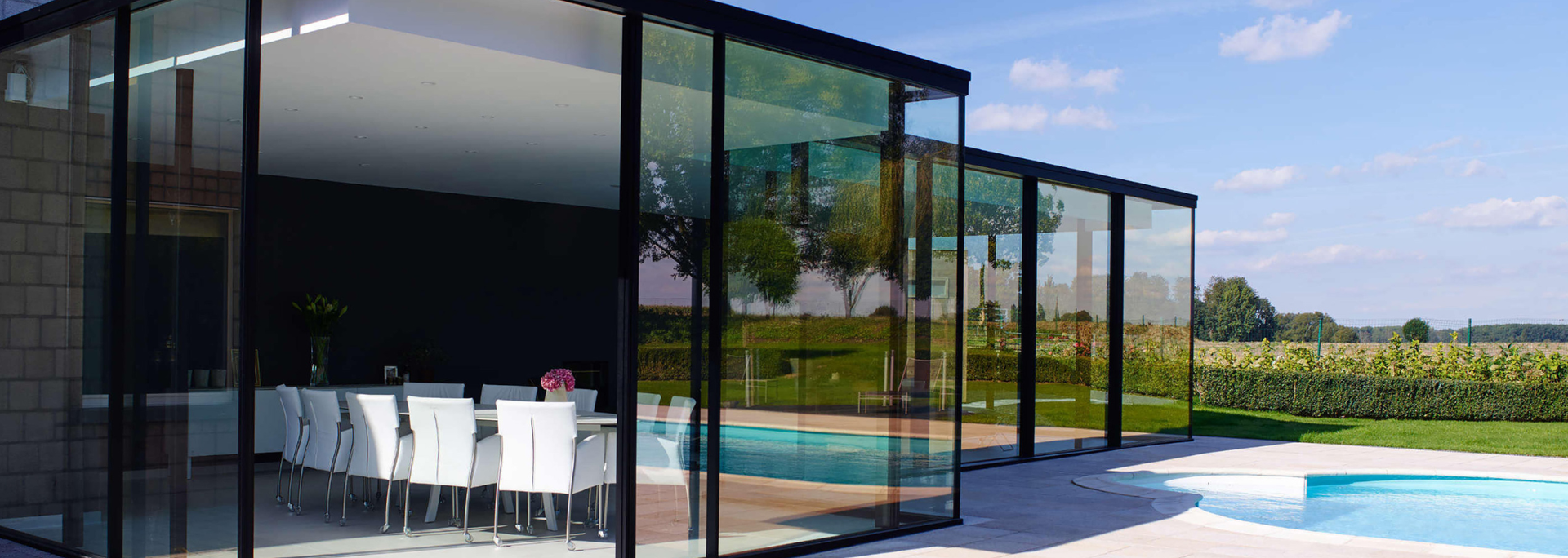 Picture of a modern glass building. 