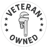 A veteran owned logo with a wrench in the center.