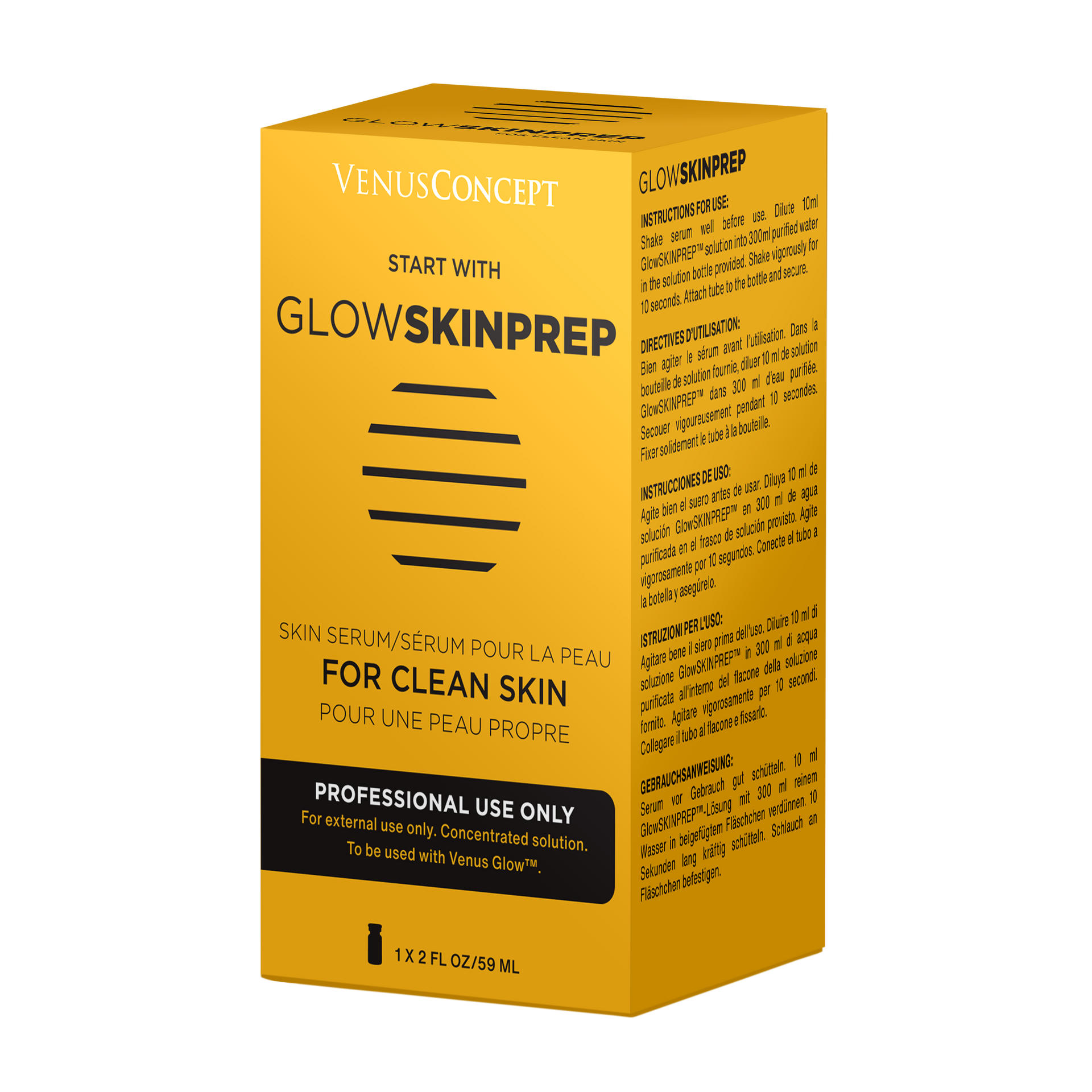 A yellow box of glowskin prep for clean skin