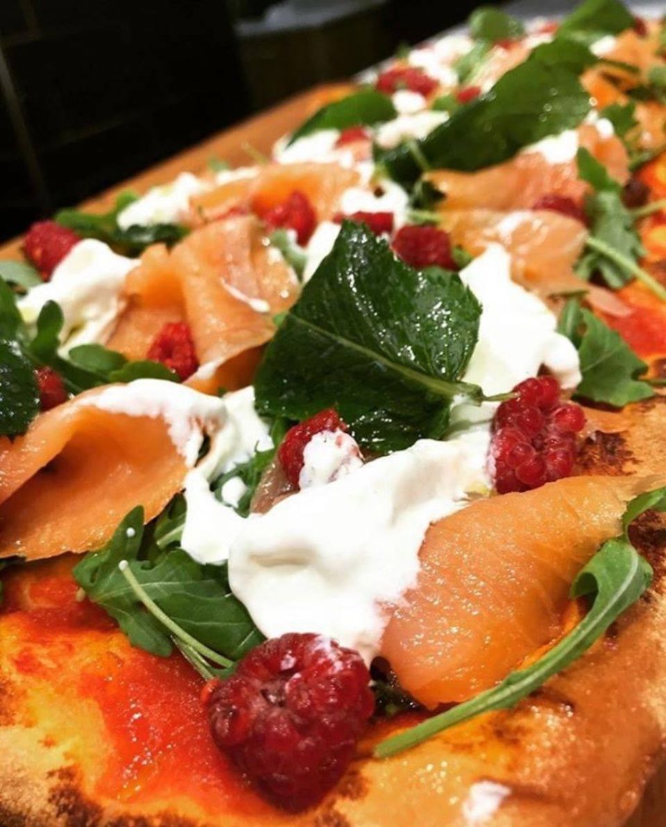 pizza con salmone