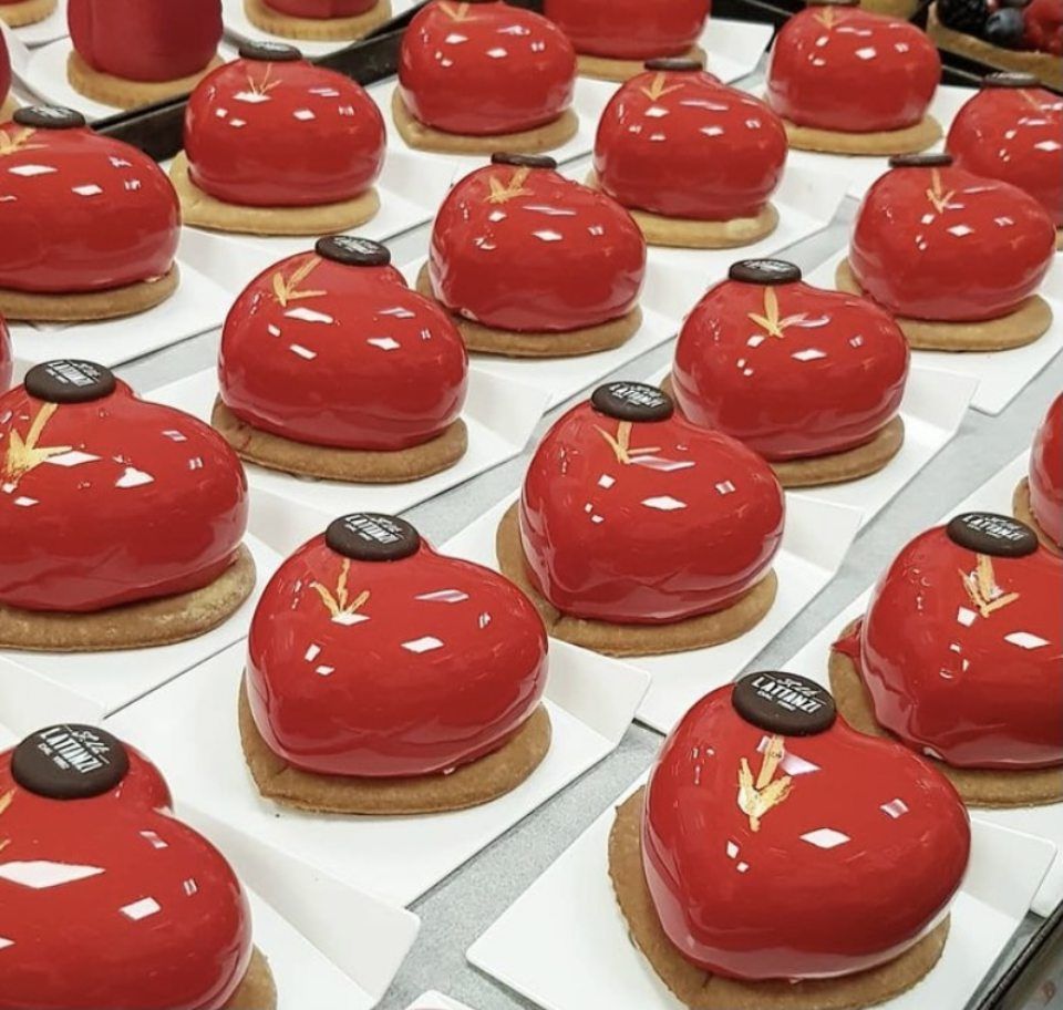 dolce monoporzione a forma di cuore