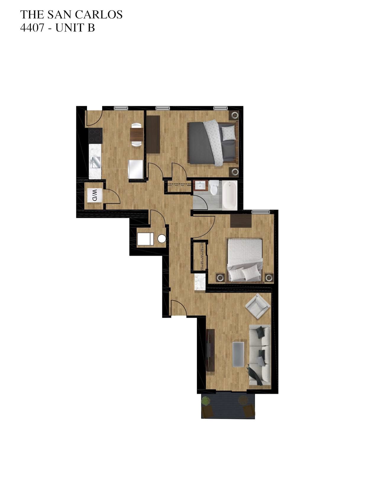 4407 Unit B Floor Plan Gallery