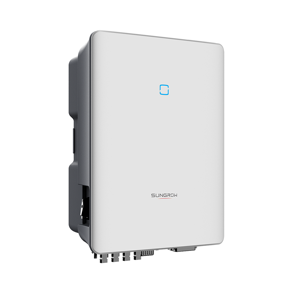 White industrial control box mounted on a metal frame, with cables and conduits below.