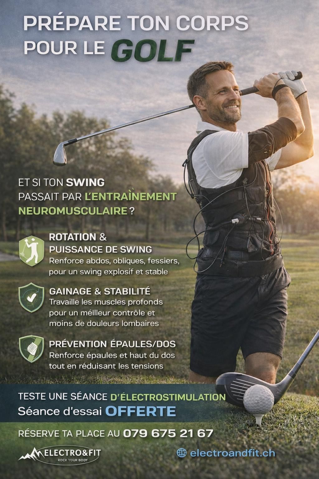 Avantage de l' électrostimulation pour le golf