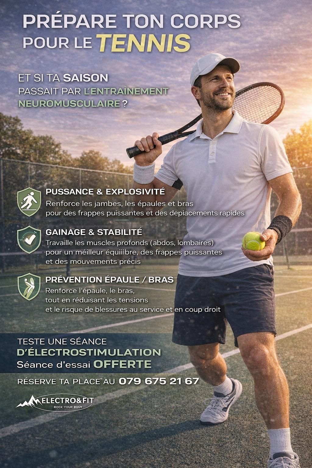 Avantage de l' électrostimulation pour le tennis