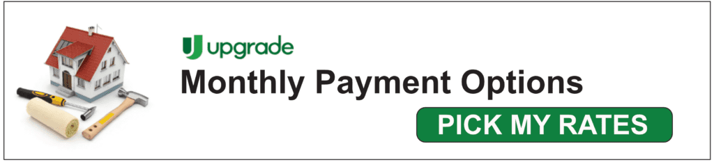 Advertisement for home improvement loans. House, tools, and 