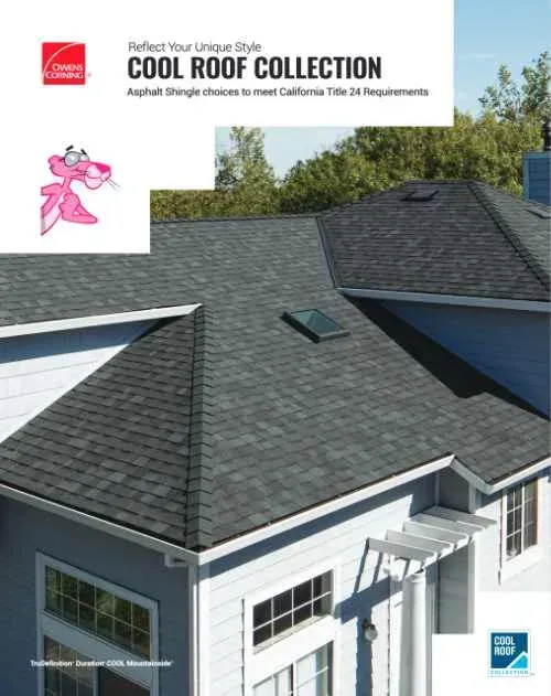 Cool Roof Collection brochure with house and Pink Panther.