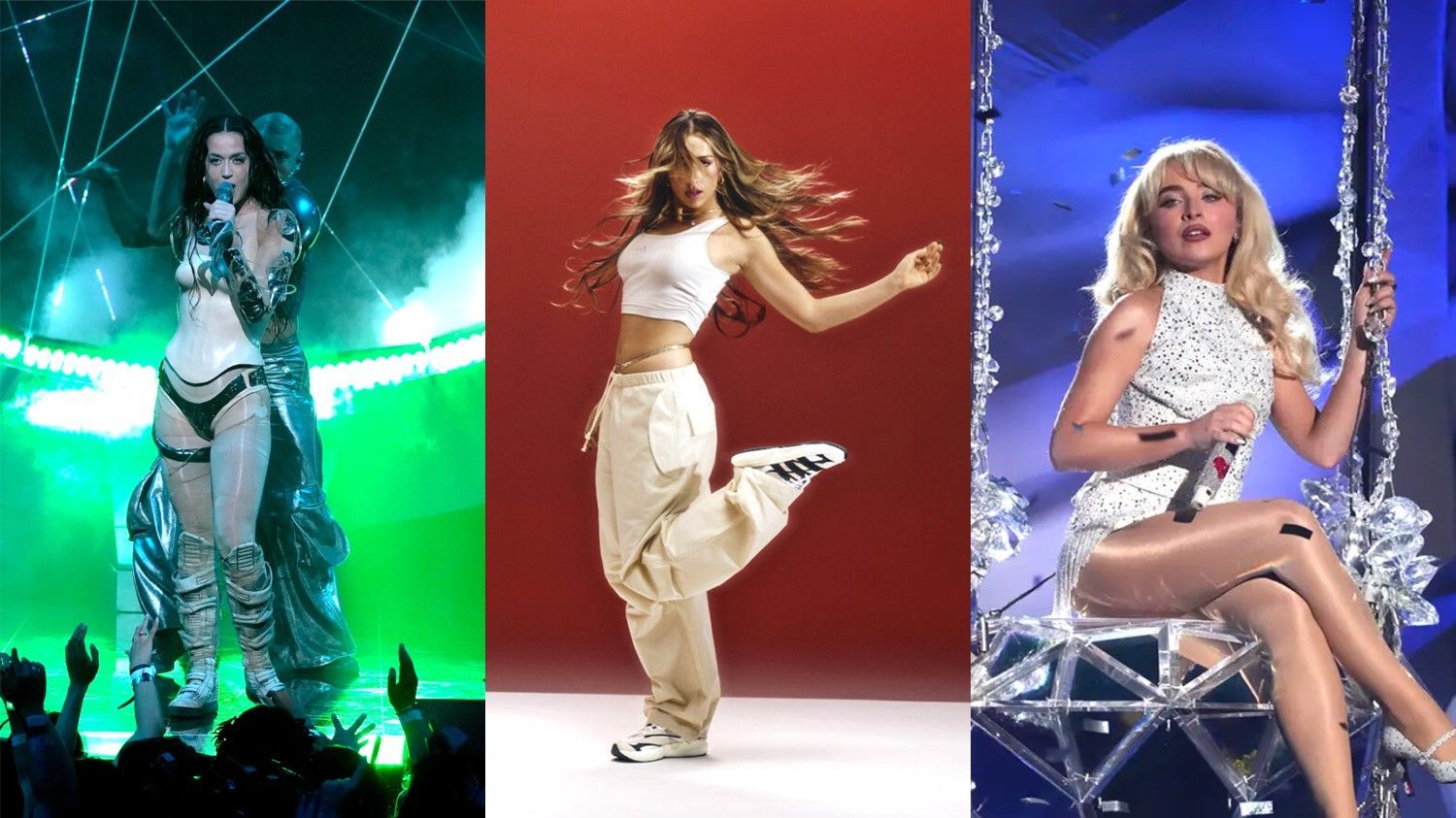 Katy Perry, Tate McRae, Sabrina Carpenter