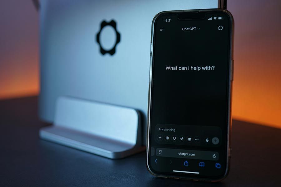 ChatGPT on mobile screen asking how it can help you