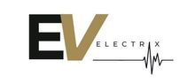 A black and gold logo for a company called ev electrix.