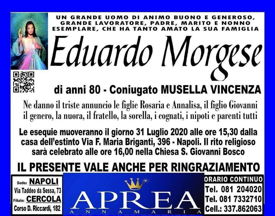 necrologio Eduardo Morgese