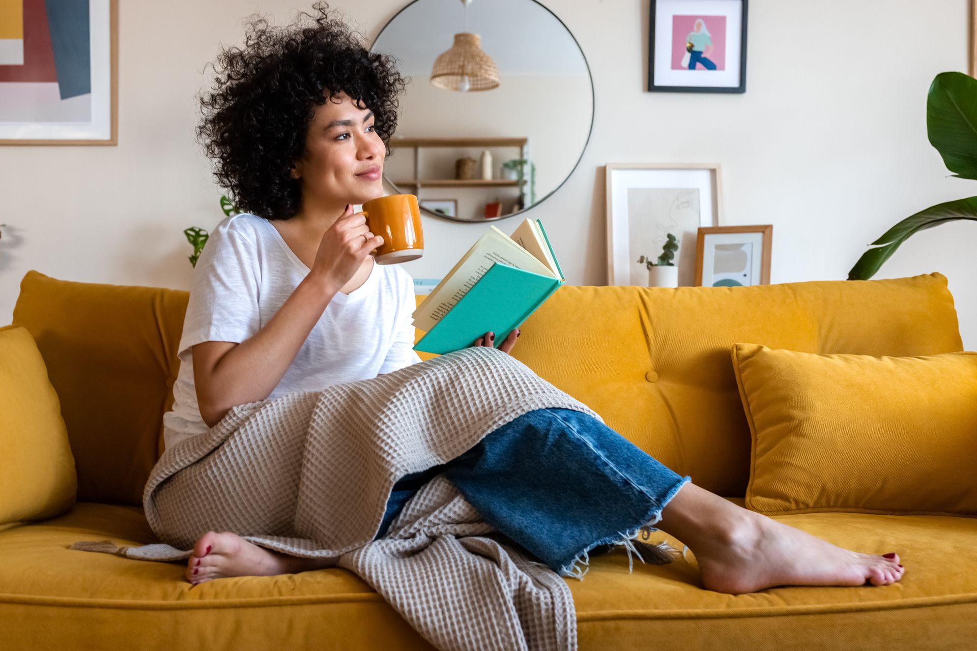 A girl having coffee