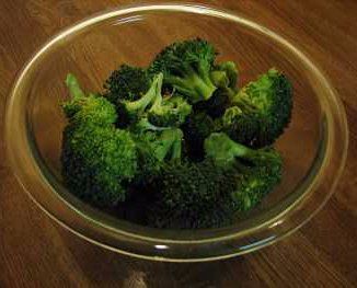 broccoli in a glass bowl