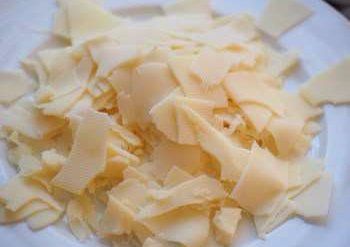 pieces of cheese on a plate