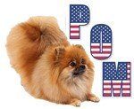 Pom with flag letters