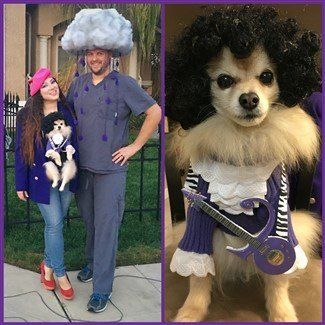 winner - cutest costume duo or group with Pomeranian - Halloween