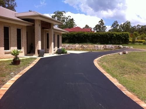 Asphalt with Brick Edge — Asphalt and Concreting Services and Solutions in Logan Village, QLD
