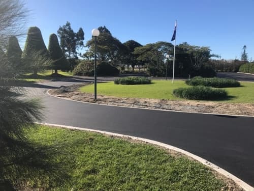 Asphalt with White Edging — Asphalt and Concreting Services and Solutions in Logan Village, QLD
