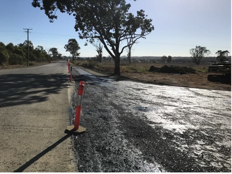 Road Before Concrete Upgrade — Asphalt and Concreting Services and Solutions in Logan Village, QLD