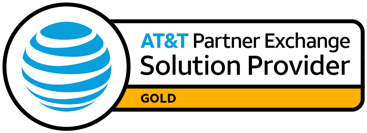 The at & t partner exchange solution provider logo is gold.