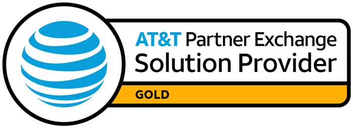 The at & t partner exchange solution provider logo is gold.