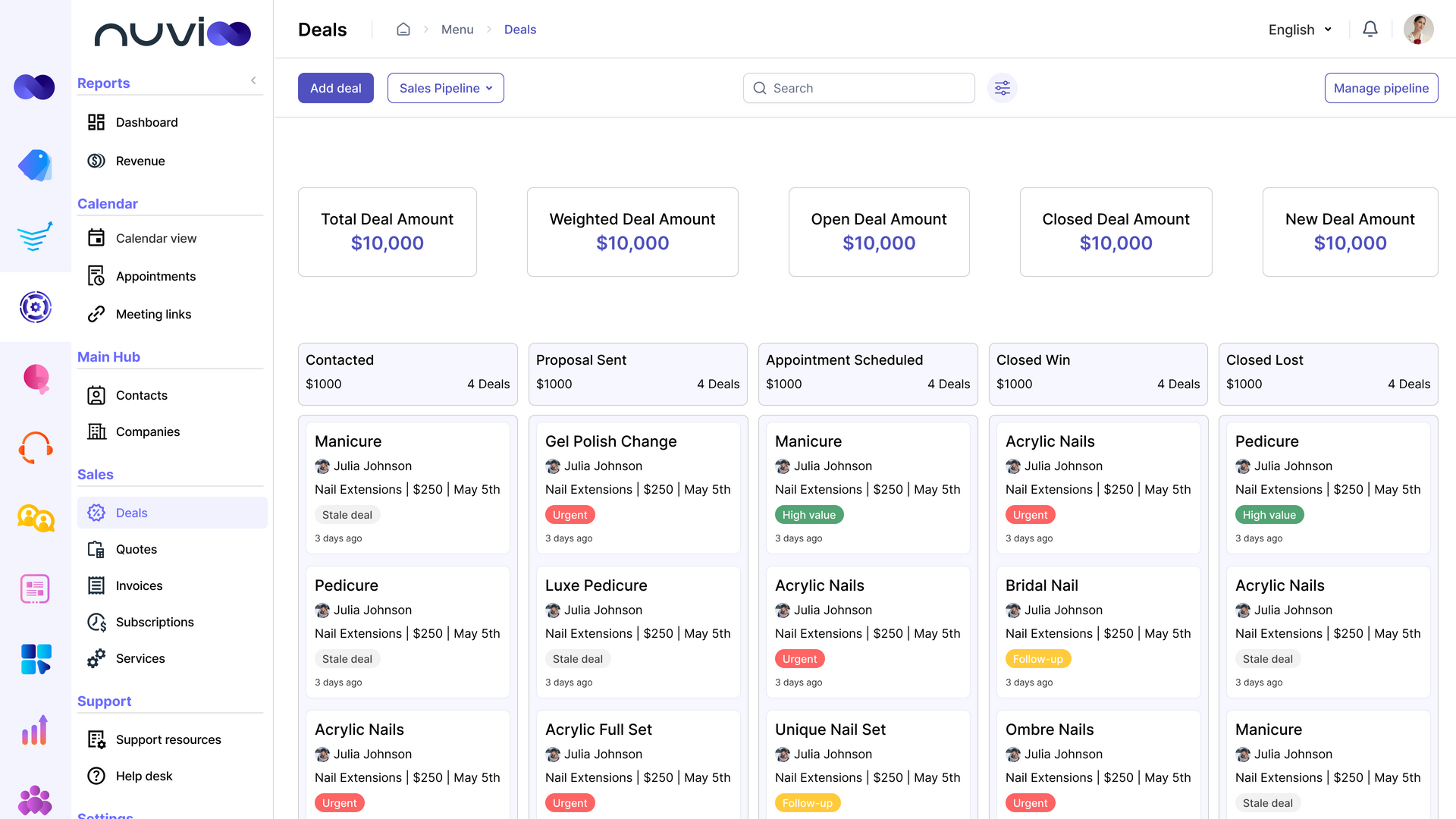 Dashboard interface with financial metrics and task cards.