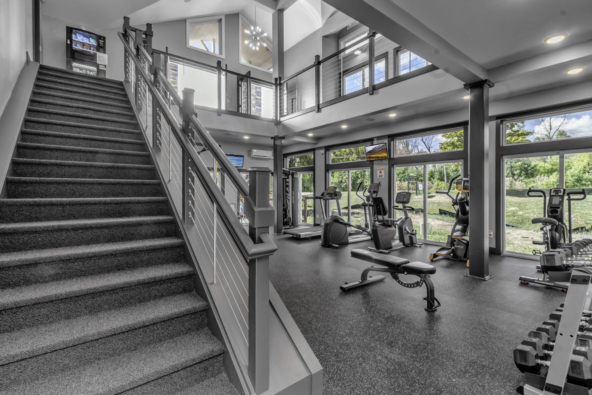 stairs and workout equipment