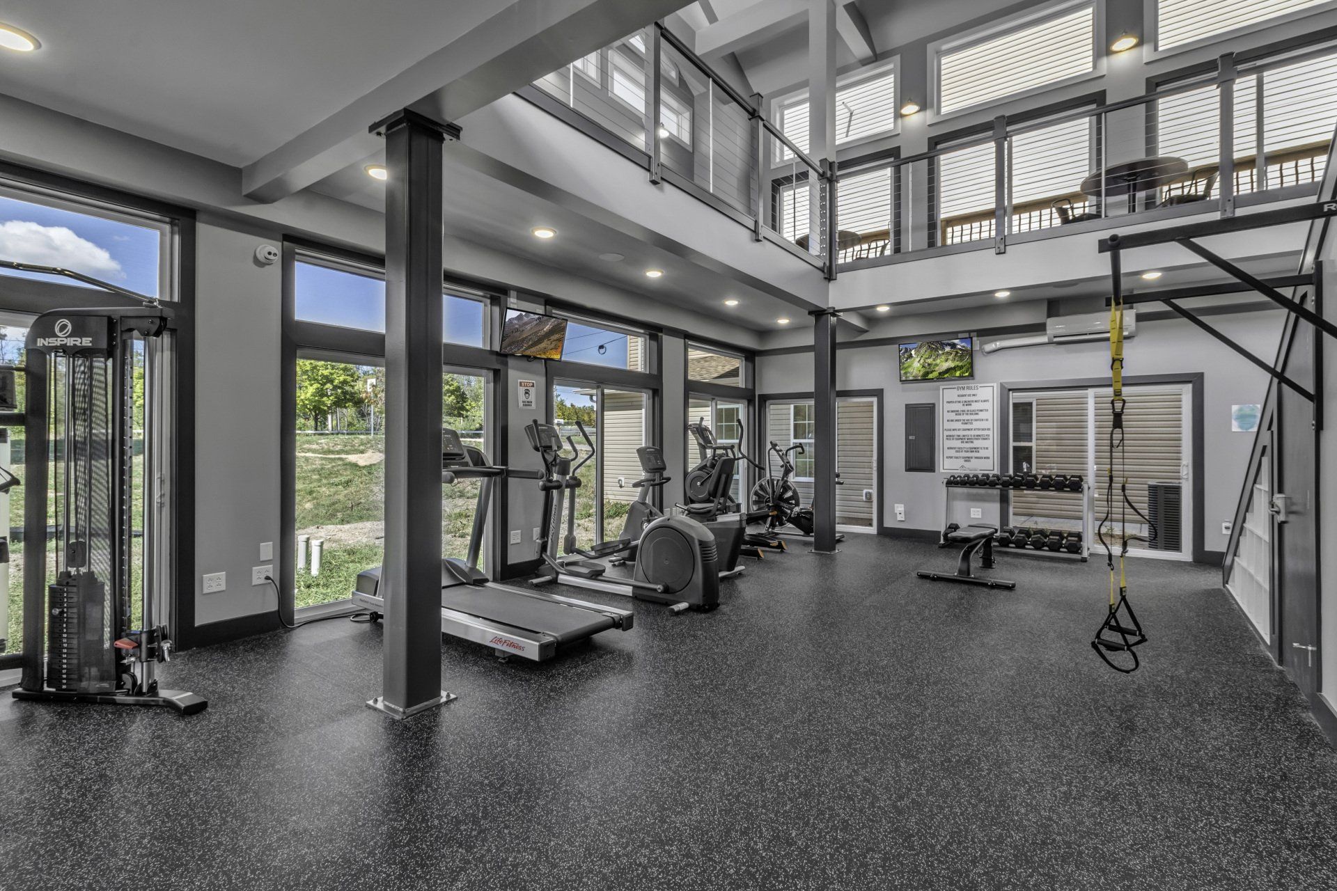 gym with cardio equipment