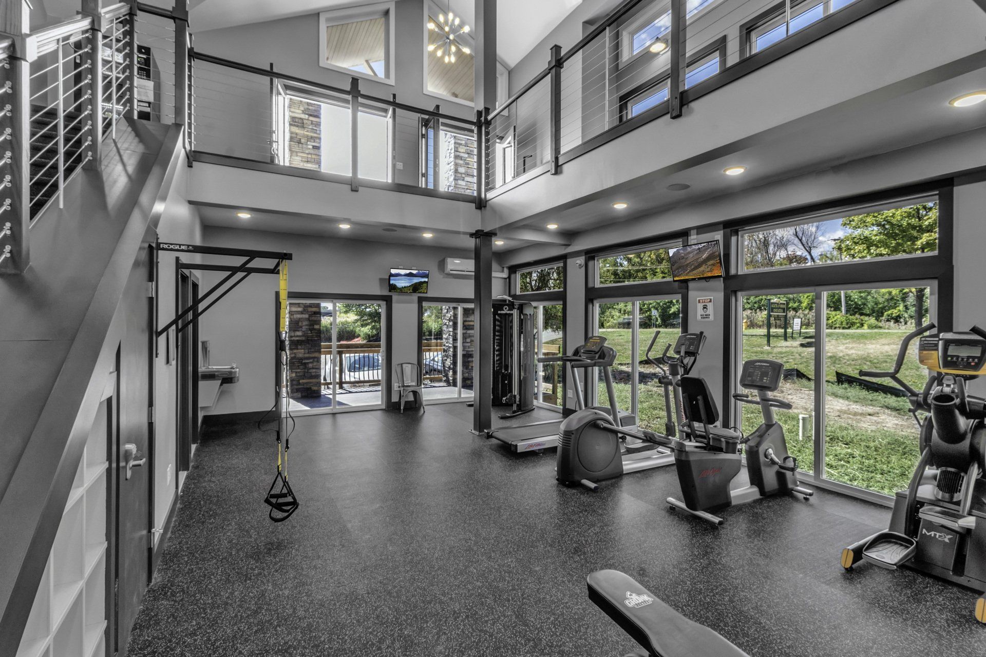 gym with workout equipment