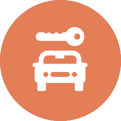 icona di una chiave e un'automobile
