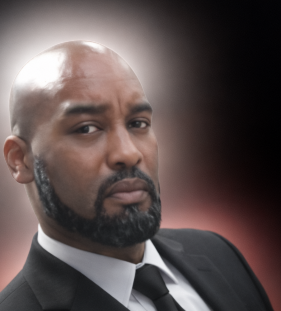 Person working at a light wood desk, with plants and a vase of leaves. A white chair and stool are present.