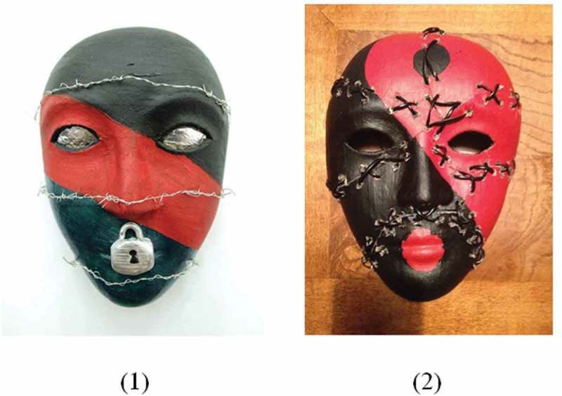 Active-duty military service members' visual representations of PTSD and TBI in masks