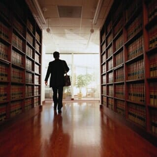 Lawyer Exiting a Law Library—Family Law Attorneys in Philadelphia,PA