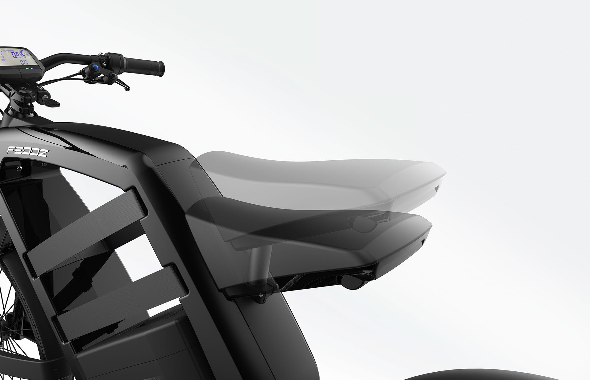 A close up of a motorcycle with the seat up