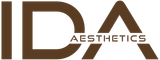The logo for ida aesthetics is brown and white