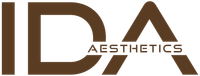 The logo for ida aesthetics is brown and white