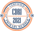 A certified cdr 2021 primary member seal on a white background.