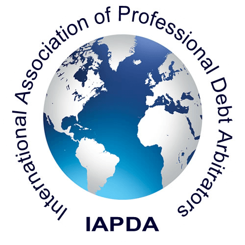 A logo for the international association of professional debt arbitrators