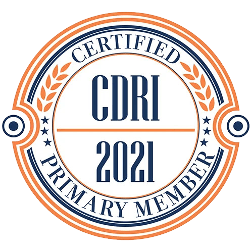 A certified cdri 2021 primary member seal is shown on a white background.